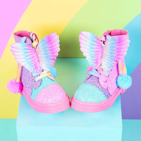 SAPATOS COM BRILHO ARCO-ÍRIS