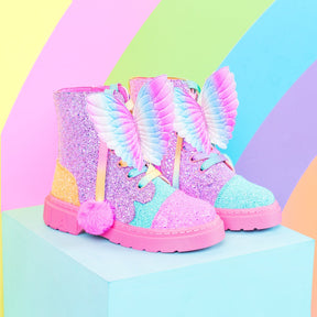 SAPATOS COM BRILHO ARCO-ÍRIS